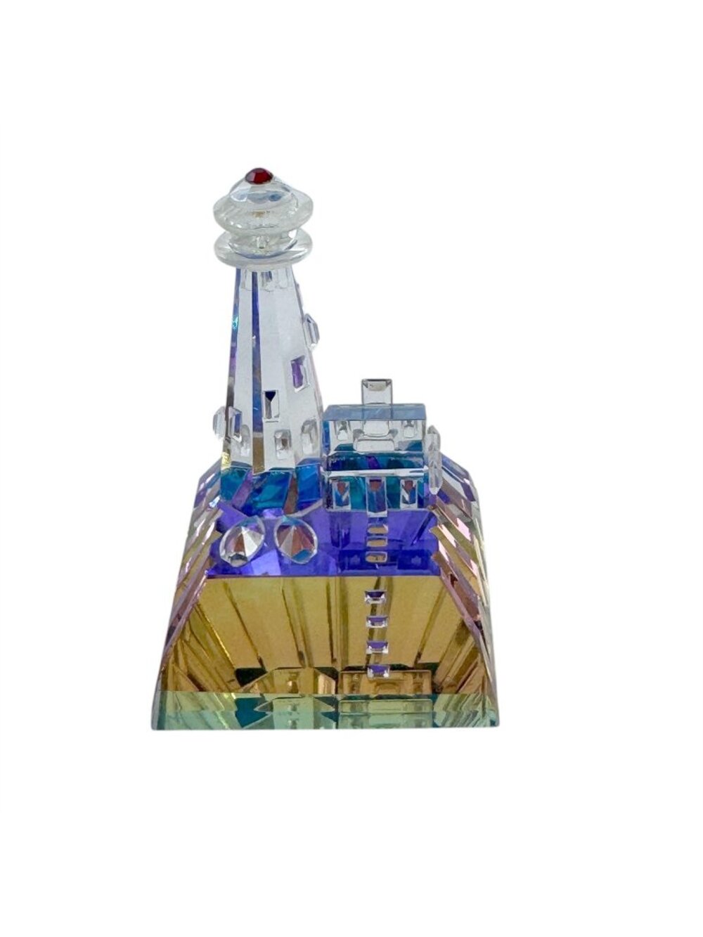 Iris Arc Crystal Harbour Lighthouse Aurora Borealis Mini Made USA Vintage 1990s